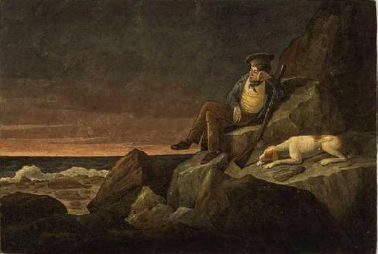 Augustus Earle Solitude, watching the horizon at sun set, in the hopes of seeing a vessel, Tristan de Acunha Germany oil painting art